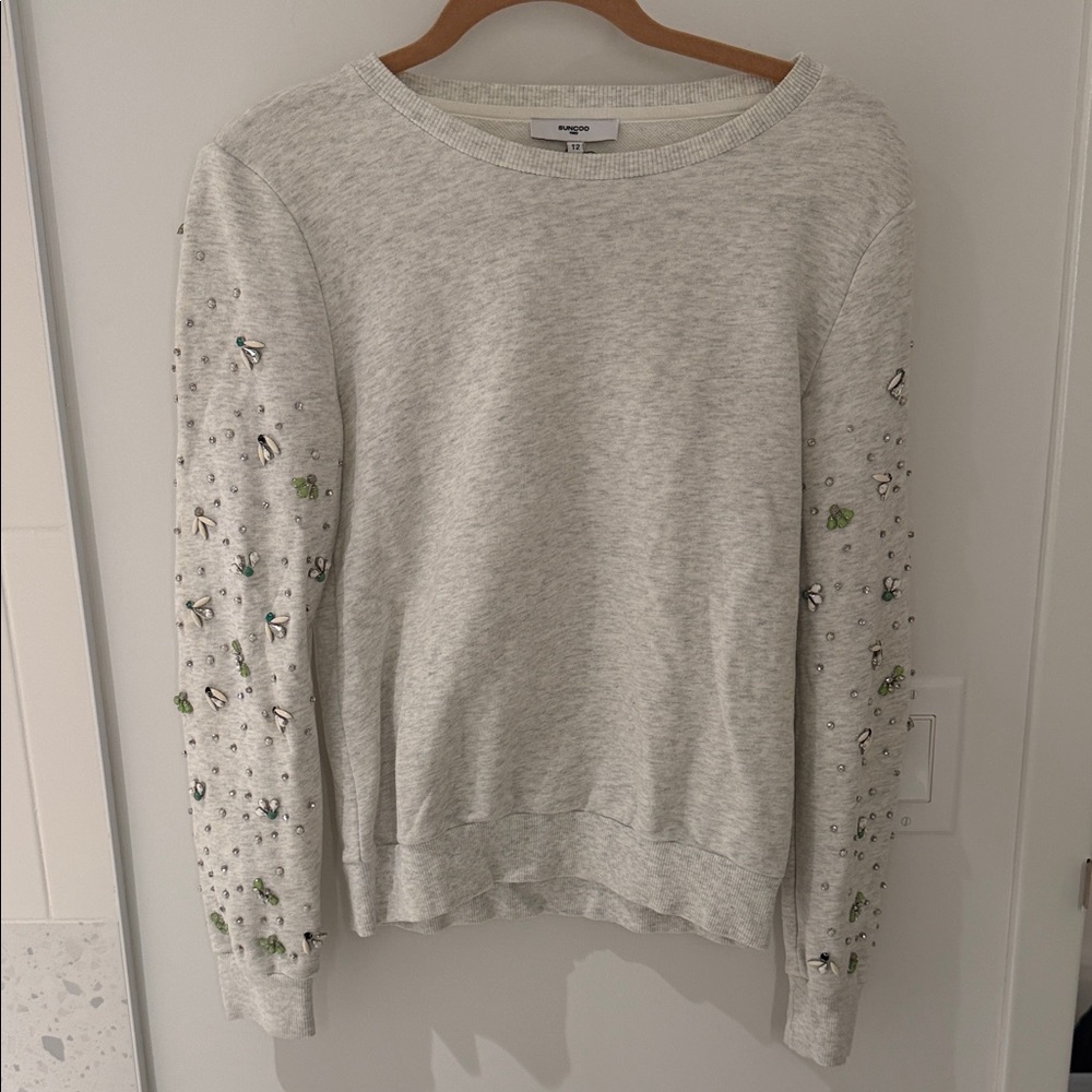 Suncoo Paris‎ Embellished Gray Sweatshirt size T2